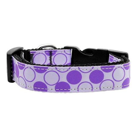 UNCONDITIONAL LOVE Diagonal Dots Nylon Collar  Lavender Large UN847450